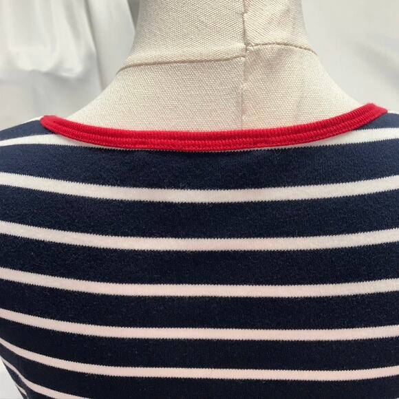 Norton‎ McNaughton Striped Sleeveless Maxi Dress Women Small Nautical Navy red - Picture 12 of 15
